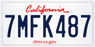 CA license plate 7MFK487