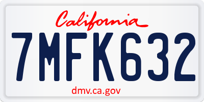 CA license plate 7MFK632