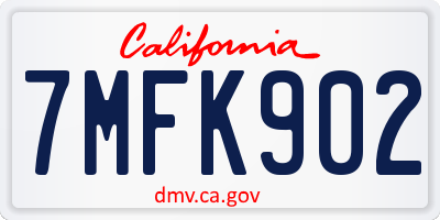 CA license plate 7MFK902