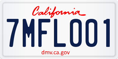 CA license plate 7MFL001