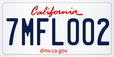 CA license plate 7MFL002
