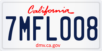 CA license plate 7MFL008