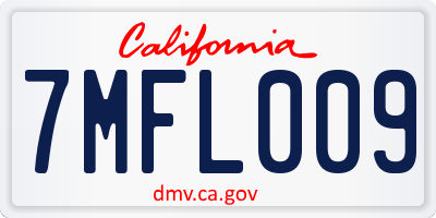 CA license plate 7MFL009