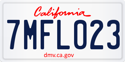 CA license plate 7MFL023