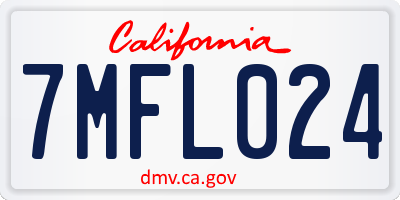 CA license plate 7MFL024