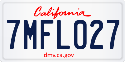 CA license plate 7MFL027