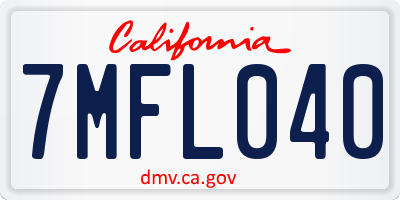 CA license plate 7MFL040