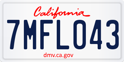 CA license plate 7MFL043