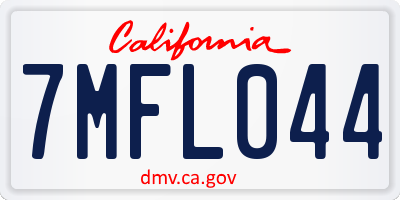 CA license plate 7MFL044