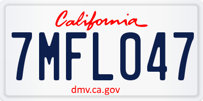 CA license plate 7MFL047