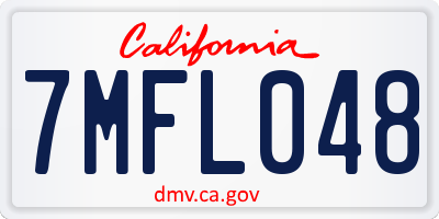 CA license plate 7MFL048