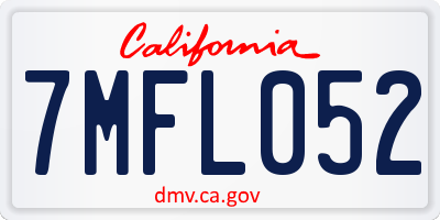 CA license plate 7MFL052