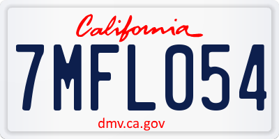 CA license plate 7MFL054