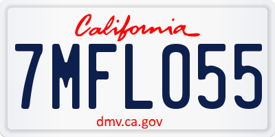 CA license plate 7MFL055