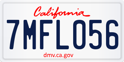 CA license plate 7MFL056
