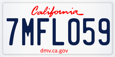 CA license plate 7MFL059