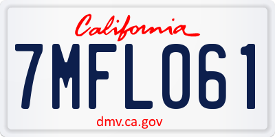 CA license plate 7MFL061