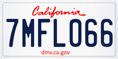 CA license plate 7MFL066