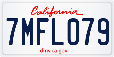 CA license plate 7MFL079