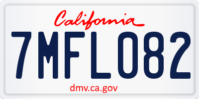 CA license plate 7MFL082
