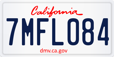 CA license plate 7MFL084