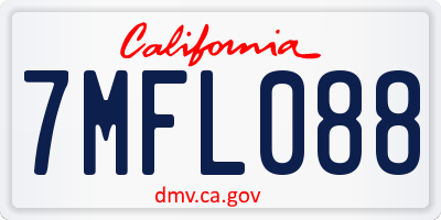 CA license plate 7MFL088
