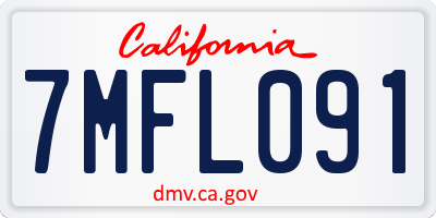 CA license plate 7MFL091