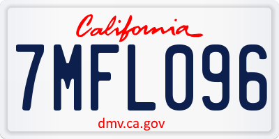 CA license plate 7MFL096