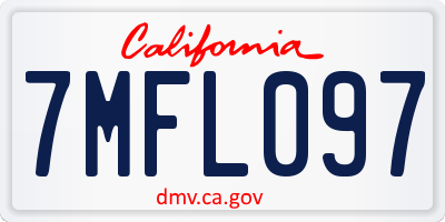 CA license plate 7MFL097