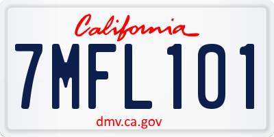 CA license plate 7MFL101