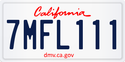 CA license plate 7MFL111