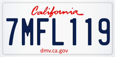 CA license plate 7MFL119