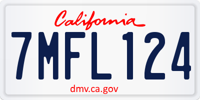 CA license plate 7MFL124