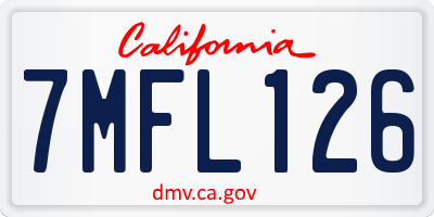 CA license plate 7MFL126