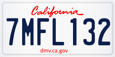 CA license plate 7MFL132