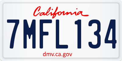 CA license plate 7MFL134