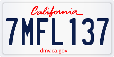 CA license plate 7MFL137
