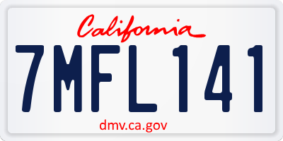 CA license plate 7MFL141