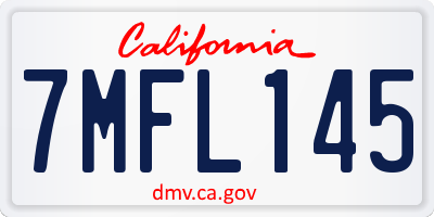CA license plate 7MFL145