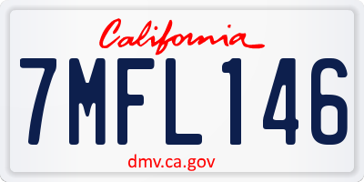 CA license plate 7MFL146