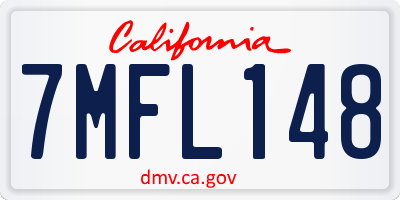 CA license plate 7MFL148