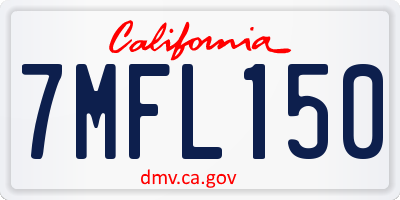 CA license plate 7MFL150