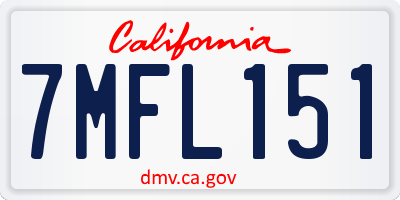 CA license plate 7MFL151