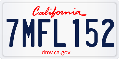 CA license plate 7MFL152