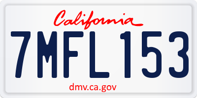 CA license plate 7MFL153