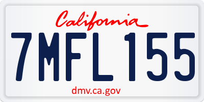 CA license plate 7MFL155
