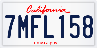 CA license plate 7MFL158