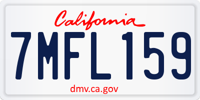 CA license plate 7MFL159