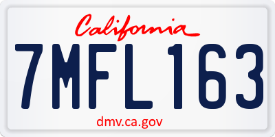 CA license plate 7MFL163