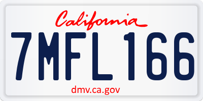 CA license plate 7MFL166